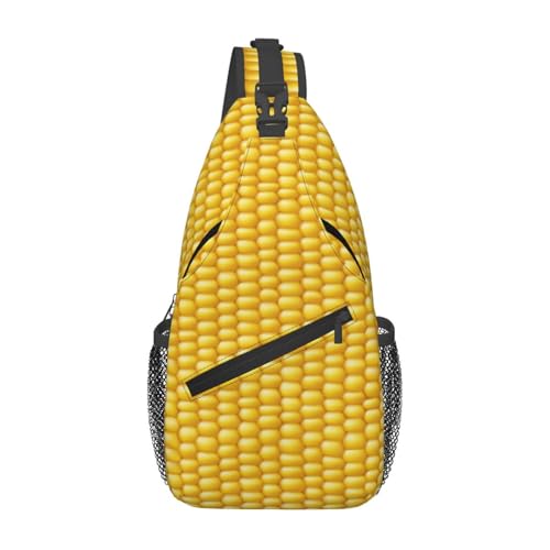 peiyeety Schultertasche mit Maiskolben-Hintergrund, Umhängetasche für Damen und Herren, für Reisen, Wandern, Tagesrucksack, Brust-Umhängetasche peiyeety Schultertasche mit Maiskolben-Hintergrund, Umhängetasche für Damen und Herren, für Reisen, Wandern, Tagesrucksack, Brust-Umhängetasche von peiyeety
