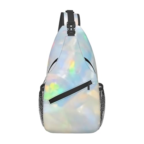 peiyeety Schultertasche mit Opal-Edelstein-Textur, Umhängetasche für Damen und Herren, für Reisen, Wandern, Tagesrucksack, Brust-Umhängetasche peiyeety Schultertasche mit Opal-Edelstein-Textur, Umhängetasche für Damen und Herren, für Reisen, Wandern, Tagesrucksack, Brust-Umhängetasche von peiyeety