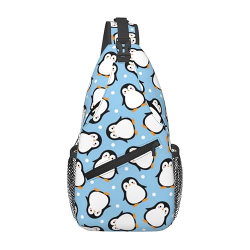 peiyeety Schultertasche mit süßem Pinguin-Muster, Umhängetasche für Damen und Herren, für Reisen, Wandern, Tagesrucksack, Brusttasche peiyeety Schultertasche mit süßem Pinguin-Muster, Umhängetasche für Damen und Herren, für Reisen, Wandern, Tagesrucksack, Brusttasche von peiyeety