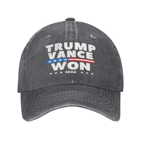 Trump Vance Won Cap 2024 Präsident 47. Wir haben Amerika zurückgenommen Low Profile Denim Hut von peiyeety