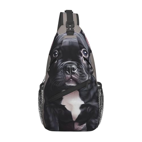 peiyeety Umhängetasche, Umhängetasche, Brusttasche, süße französische Bulldogge, lässiger Hüftgurt, Gürteltasche für unterwegs von peiyeety