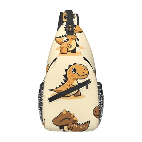 peiyeety Umhängetasche, Umhängetasche, Brusttasche, süßer Dinosaurier-Rucksack, lässige Taillen-Gürteltasche für unterwegs von peiyeety