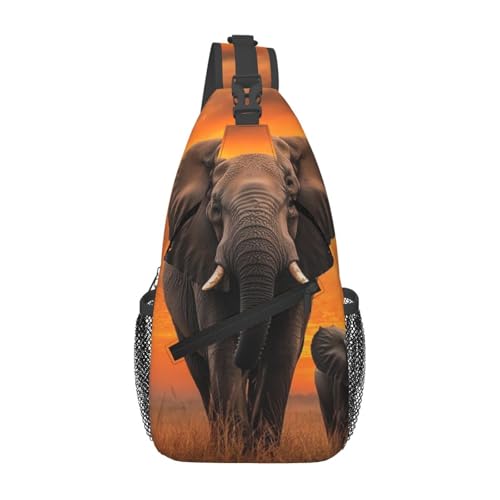 peiyeety Umhängetasche, Umhängetasche, Brusttasche, süßer wilder Elefant, lässiger Hüftgurt, Gürteltasche für unterwegs von peiyeety