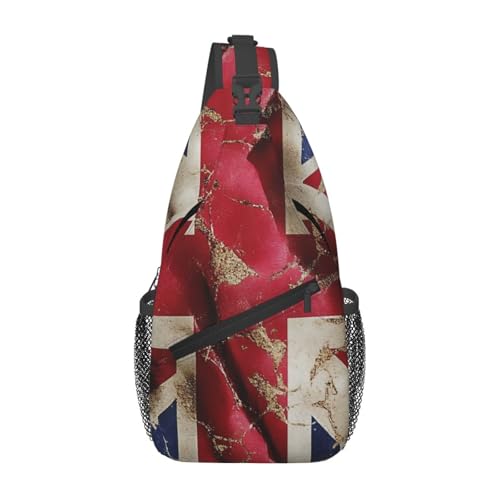 peiyeety Umhängetasche, Umhängetasche, Brusttasche mit britischer Flagge, lässiger Hüftgurt, Gürteltasche für unterwegs von peiyeety