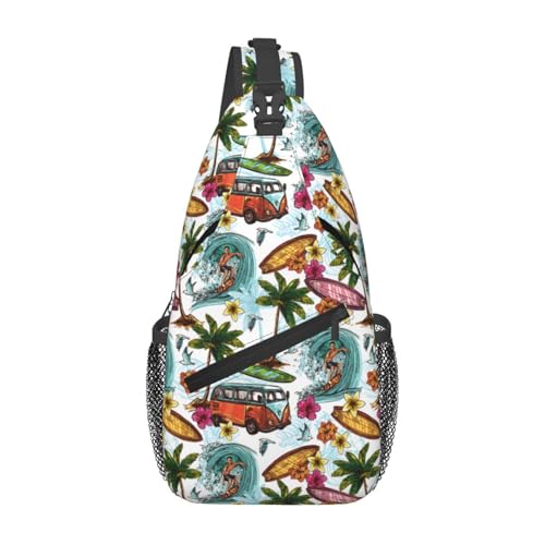 peiyeety Umhängetasche im Hawaii-Stil, Umhängetasche für Damen und Herren, für Reisen, Wandern, Tagesrucksack, Brust-Umhängetasche peiyeety Umhängetasche im Hawaii-Stil, Umhängetasche für Damen und Herren, für Reisen, Wandern, Tagesrucksack, Brust-Umhängetasche von peiyeety
