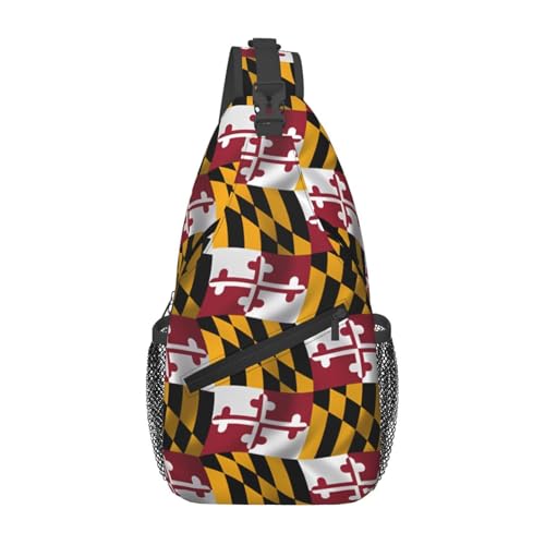 peiyeety Umhängetasche mit Maryland-Flagge, für Damen und Herren, verstellbar, Umhängetasche, Schulterrucksack peiyeety Umhängetasche mit Maryland-Flagge, für Damen und Herren, verstellbar, Umhängetasche, Schulterrucksack von peiyeety