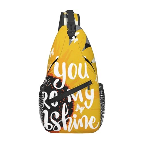 peiyeety Umhängetasche mit Sonnenblumen- und Kuh-Prints für Damen und Herren, verstellbare Umhängetasche, Schulterrucksack peiyeety Umhängetasche mit Sonnenblumen- und Kuh-Prints für Damen und Herren, verstellbare Umhängetasche, Schulterrucksack von peiyeety