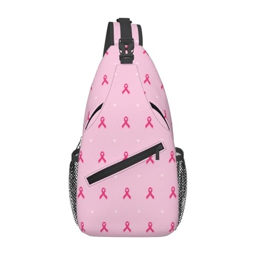 peiyeety Umhängetasche mit rosa Schleife für Brustkrebs-Bewusstsein, für Damen und Herren, für Reisen, Wandern, Tagesrucksack, Brust- und Schultertasche peiyeety Umhängetasche mit rosa Schleife für Brustkrebs-Bewusstsein, für Damen und Herren, für Reisen, Wandern, Tagesrucksack, Brust- und Schultertasche von peiyeety