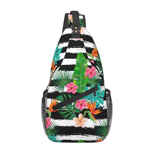 peiyeety Umhängetasche mit tropischen Blättern und Blumen, für Damen und Herren, verstellbar, Umhängetasche, Schulterrucksack peiyeety Umhängetasche mit tropischen Blättern und Blumen, für Damen und Herren, verstellbar, Umhängetasche, Schulterrucksack von peiyeety