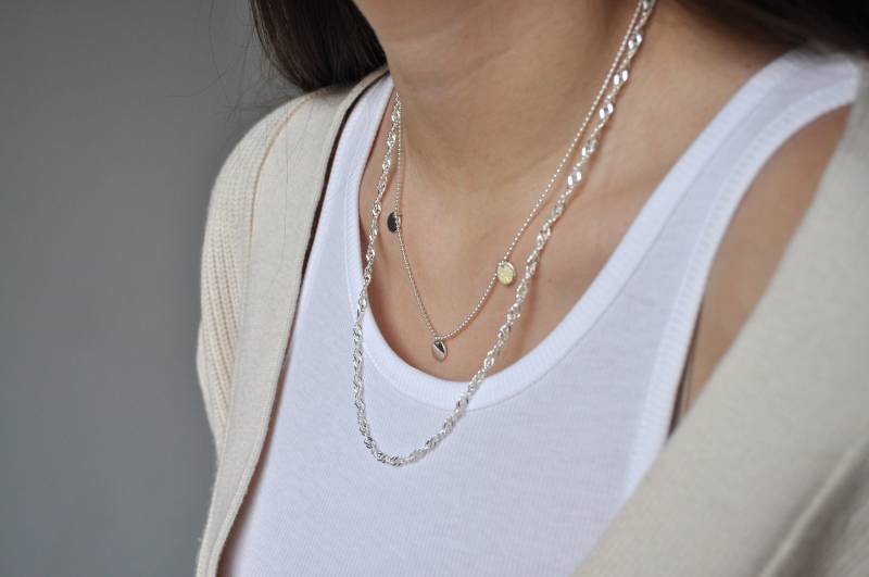 Curly Chain | Sterling Silber Silberkette Verlobung Geburtstagsgeschenk Frau Halskette Hochzeit von pelyo