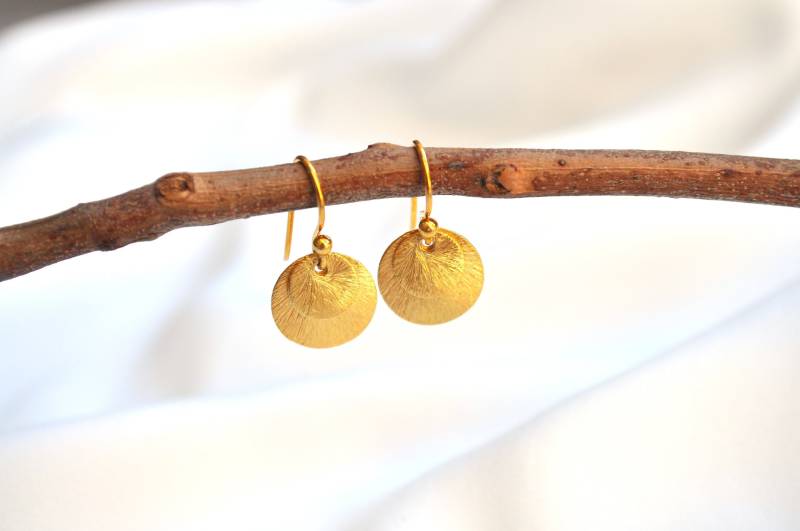 Dot Ohrringe Sterling Silber Vergoldet von pelyo