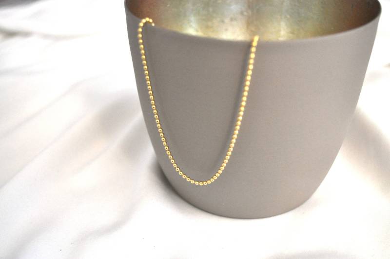 Pur | Kugelkette Aus Vergoldetem 925 Sterling Silber Goldkette Geschenk Frauen Geburtstagsgeschenk Frau Silberkette von pelyo