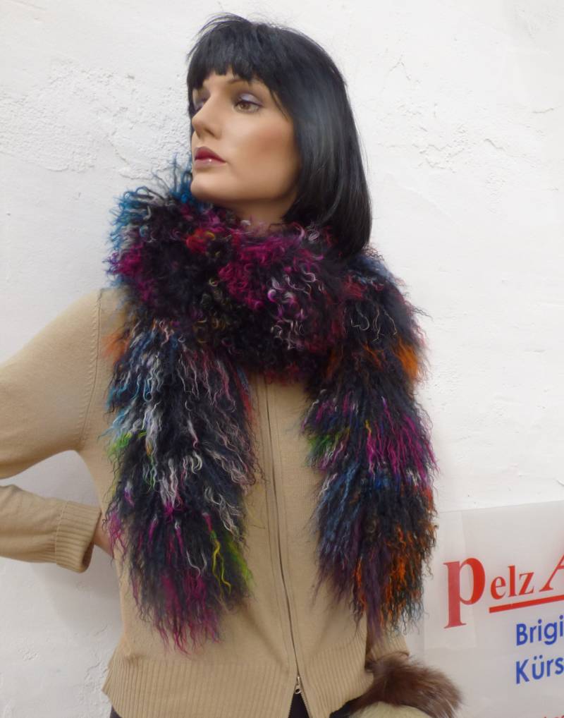 Pelzschal, Schal, Boa, Stola Aus Buntem Tibetlamm von pelzArt