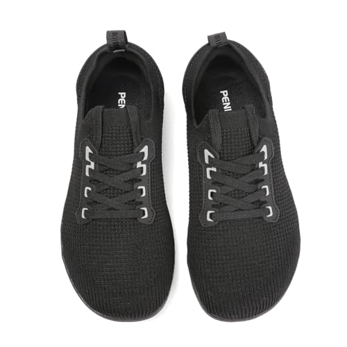 penicfine Damen Herren breite Barfußschuhe, minimalistischer Stil, Freizeitschuhe, Zero Drop Outdoor-Wanderschuhe., B Schwarz, 9 Wide Women/7.5 Wide Men von penicfine
