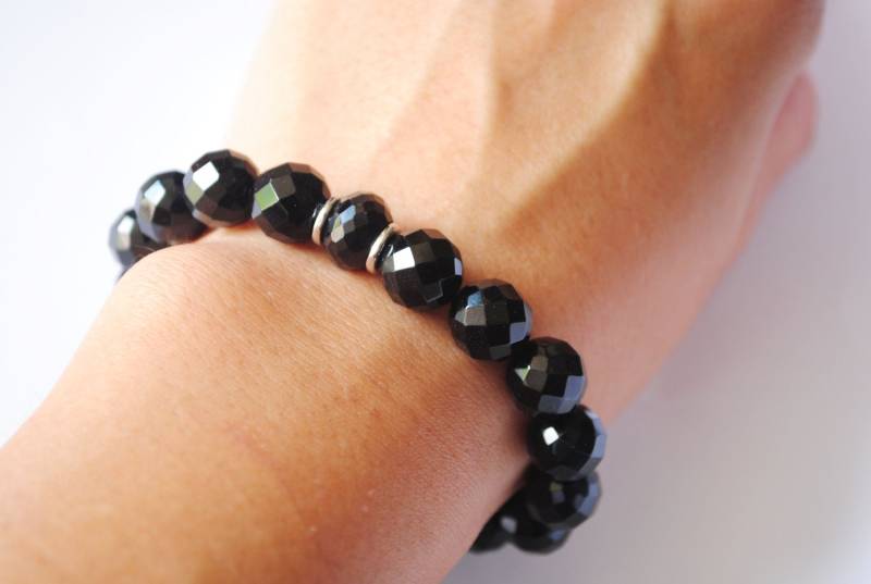 Eine Echte Qualität Schwarzem Onyx Armband Mit Silber Aaa von penny1881