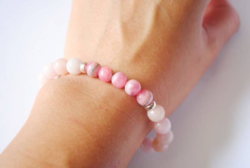 Schöne Kombination Armband "Morganit & Rhodochrosit" Mit Silbernen Perlen Schöne Kombination Armband "Morganit & Rhodochrosit" Mit Silbernen Perlen von penny1881