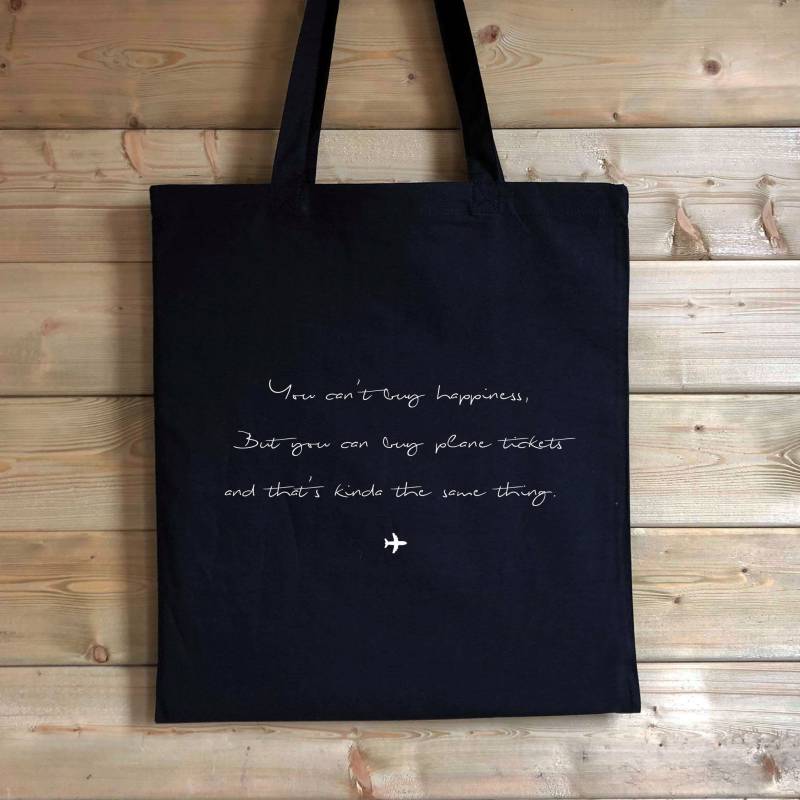 Glück Kann Man Nicht Kaufen, Aber Sie Können Ein Flugticket Reisen Baumwolle Shopper Tasche Canvastasche Kaufen von peppermintandblue