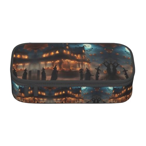 Federmäppchen für Halloween, Karneval, Party, großes Fassungsvermögen, Stiftetasche, Schreibwaren-Organizer mit Reißverschluss, für Büro und Universität Federmäppchen für Halloween, Karneval, Party, großes Fassungsvermögen, Stiftetasche, Schreibwaren-Organizer mit Reißverschluss, für Büro und Universität von perangg