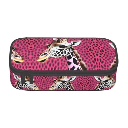 Federmäppchen mit Giraffenstruktur, großes Fassungsvermögen, Stiftetasche, Schreibwaren-Organizer mit Reißverschluss, für Büro und Uni, Rosa Federmäppchen mit Giraffenstruktur, großes Fassungsvermögen, Stiftetasche, Schreibwaren-Organizer mit Reißverschluss, für Büro und Uni, Rosa von perangg