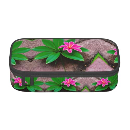 Federmäppchen mit rosa Blumen, tropische Pflanzen, großes Fassungsvermögen, Stiftetasche, Schreibwaren-Organizer mit Reißverschluss, für Büro und Uni Federmäppchen mit rosa Blumen, tropische Pflanzen, großes Fassungsvermögen, Stiftetasche, Schreibwaren-Organizer mit Reißverschluss, für Büro und Uni von perangg