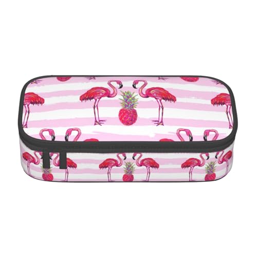 Federmäppchen mit tropischem Flamingo und Ananas, großes Fassungsvermögen, Stiftetasche, Schreibwaren-Organizer mit Reißverschluss, für Büro und Uni Federmäppchen mit tropischem Flamingo und Ananas, großes Fassungsvermögen, Stiftetasche, Schreibwaren-Organizer mit Reißverschluss, für Büro und Uni von perangg