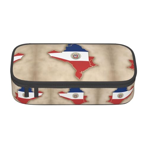 Map02 Federmäppchen mit Paraguay-Flagge, großes Fassungsvermögen, Stiftetasche, Schreibwaren-Organizer mit Reißverschluss, für Büro und Uni Map02 Federmäppchen mit Paraguay-Flagge, großes Fassungsvermögen, Stiftetasche, Schreibwaren-Organizer mit Reißverschluss, für Büro und Uni von perangg