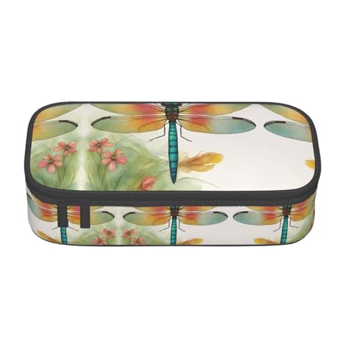 perangg Bunte Libellen-Federmäppchen, großes Fassungsvermögen, Stiftetasche, Schreibwaren-Organizer mit Reißverschluss, für Büro und Universität perangg Bunte Libellen-Federmäppchen, großes Fassungsvermögen, Stiftetasche, Schreibwaren-Organizer mit Reißverschluss, für Büro und Universität von perangg