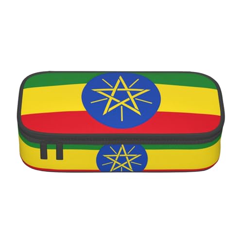 perangg Federmäppchen, Motiv: Flagge von Äthiopien, großes Fassungsvermögen, Stiftetasche, Schreibwaren-Organizer mit Reißverschluss, für Büro und Uni von perangg