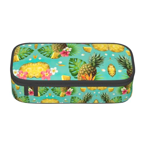 perangg Federmäppchen, Motiv: tropische Ananas, großes Fassungsvermögen, Stiftetasche, Schreibwaren-Organizer mit Reißverschluss, für Büro und Uni perangg Federmäppchen, Motiv: tropische Ananas, großes Fassungsvermögen, Stiftetasche, Schreibwaren-Organizer mit Reißverschluss, für Büro und Uni von perangg
