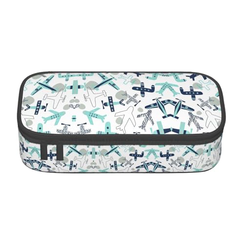 perangg Federmäppchen im Flugzeug, großes Fassungsvermögen, Stiftetasche, Schreibwaren-Organizer mit Reißverschluss, für Büro und Universität perangg Federmäppchen im Flugzeug, großes Fassungsvermögen, Stiftetasche, Schreibwaren-Organizer mit Reißverschluss, für Büro und Universität von perangg