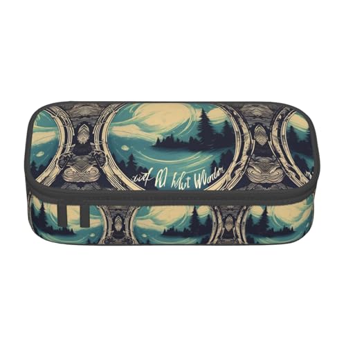 perangg Federmäppchen mit Aufschrift "Not All Who Wander Are Lost", großes Fassungsvermögen, Schreibwaren-Organizer mit Reißverschluss, für Büro und Uni perangg Federmäppchen mit Aufschrift "Not All Who Wander Are Lost", großes Fassungsvermögen, Schreibwaren-Organizer mit Reißverschluss, für Büro und Uni von perangg