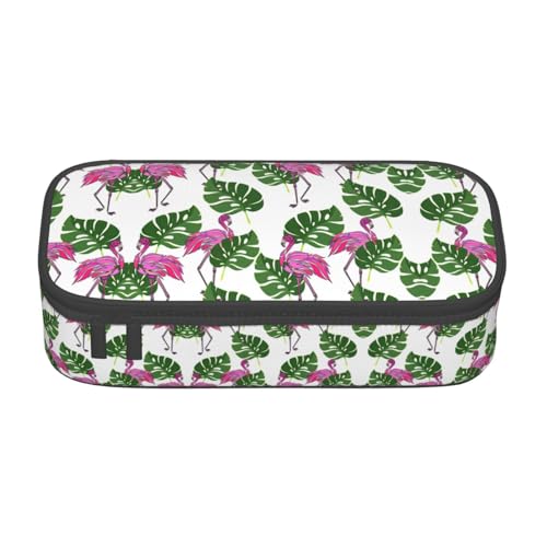 perangg Federmäppchen mit Cartoon-Flamingo-Blättern, großes Fassungsvermögen, Stiftetasche, Schreibwaren-Organizer mit Reißverschluss, für Büro und Universität perangg Federmäppchen mit Cartoon-Flamingo-Blättern, großes Fassungsvermögen, Stiftetasche, Schreibwaren-Organizer mit Reißverschluss, für Büro und Universität von perangg