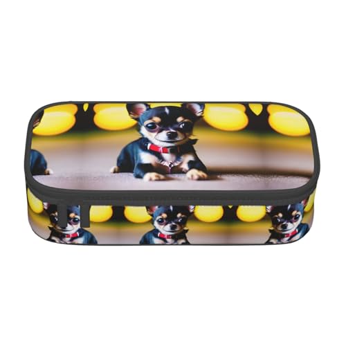 perangg Federmäppchen mit Chihuahua-Motiv, großes Fassungsvermögen, Stiftetasche, Schreibwaren-Organizer mit Reißverschluss, für Büro und Uni perangg Federmäppchen mit Chihuahua-Motiv, großes Fassungsvermögen, Stiftetasche, Schreibwaren-Organizer mit Reißverschluss, für Büro und Uni von perangg