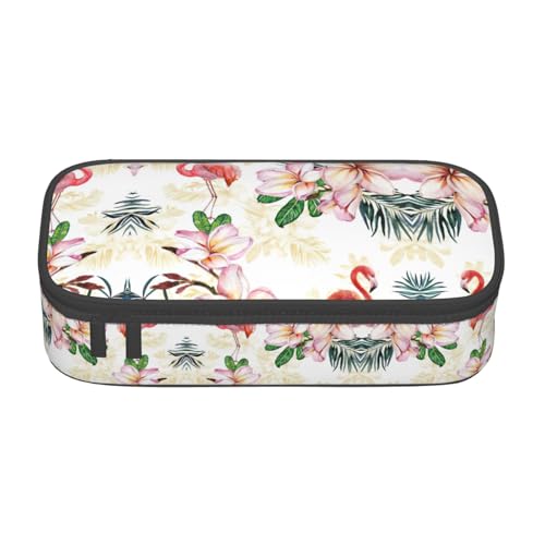 perangg Federmäppchen mit Flamingo-Blumen, großes Fassungsvermögen, Stiftetasche, Schreibwaren-Organizer mit Reißverschluss, für Büro und Uni perangg Federmäppchen mit Flamingo-Blumen, großes Fassungsvermögen, Stiftetasche, Schreibwaren-Organizer mit Reißverschluss, für Büro und Uni von perangg