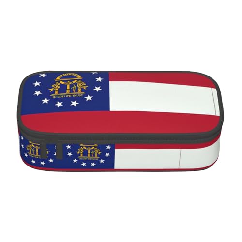 perangg Federmäppchen mit Georgia-Flagge, großes Fassungsvermögen, Stifteetui, Schreibwaren-Organizer mit Reißverschluss, für Büro und Universität von perangg