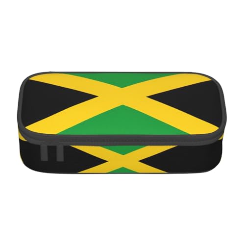 perangg Federmäppchen mit Jamaika-Flagge, großes Fassungsvermögen, Stiftetasche, Schreibwaren-Organizer mit Reißverschluss, für Büro und Uni von perangg