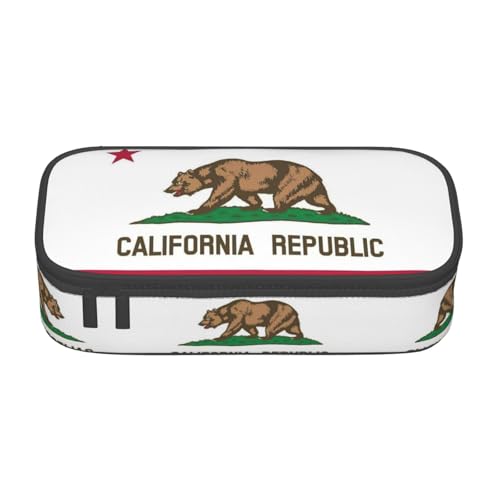 perangg Federmäppchen mit Kalifornien-Flagge, großes Fassungsvermögen, Stiftetasche, Schreibwaren-Organizer mit Reißverschluss, für Büro und Uni perangg Federmäppchen mit Kalifornien-Flagge, großes Fassungsvermögen, Stiftetasche, Schreibwaren-Organizer mit Reißverschluss, für Büro und Uni von perangg