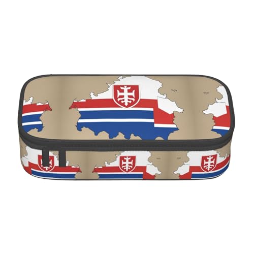 perangg Federmäppchen mit Slowakei-Flagge mit weißen Linien, großes Fassungsvermögen, Stiftetasche, Schreibwaren-Organizer mit Reißverschluss, für Büro und Uni perangg Federmäppchen mit Slowakei-Flagge mit weißen Linien, großes Fassungsvermögen, Stiftetasche, Schreibwaren-Organizer mit Reißverschluss, für Büro und Uni von perangg