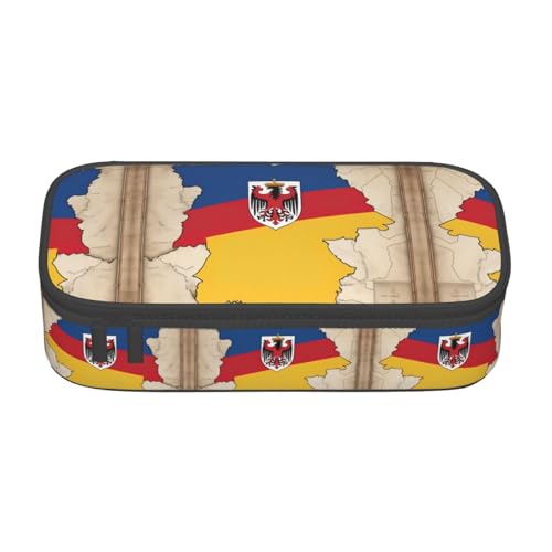 perangg Federmäppchen mit Thüringen-Flagge, Adlermuster, großes Fassungsvermögen, Stiftetasche, Schreibwaren-Organizer mit Reißverschluss, für Büro und Uni perangg Federmäppchen mit Thüringen-Flagge, Adlermuster, großes Fassungsvermögen, Stiftetasche, Schreibwaren-Organizer mit Reißverschluss, für Büro und Uni von perangg