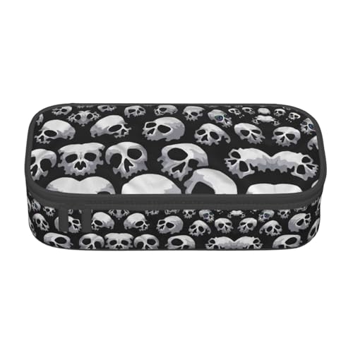perangg Federmäppchen mit Totenkopf-Design, großes Fassungsvermögen, Schreibwaren-Organizer mit Reißverschluss, für Büro und Universität perangg Federmäppchen mit Totenkopf-Design, großes Fassungsvermögen, Schreibwaren-Organizer mit Reißverschluss, für Büro und Universität von perangg