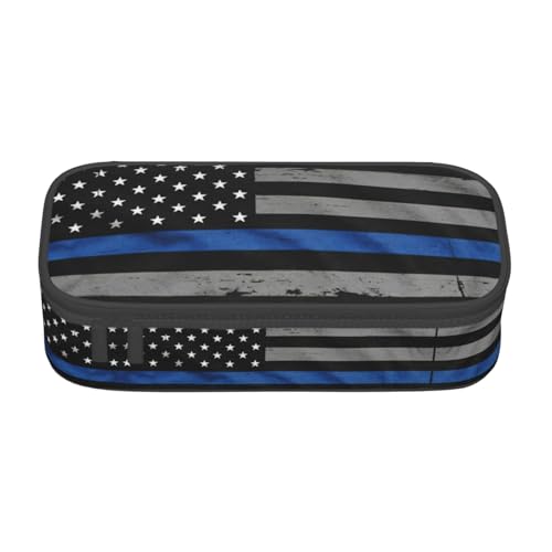 perangg Federmäppchen mit amerikanischer blauer Flagge, großes Fassungsvermögen, Schreibwaren-Organizer mit Reißverschluss, für Büro und Uni perangg Federmäppchen mit amerikanischer blauer Flagge, großes Fassungsvermögen, Schreibwaren-Organizer mit Reißverschluss, für Büro und Uni von perangg