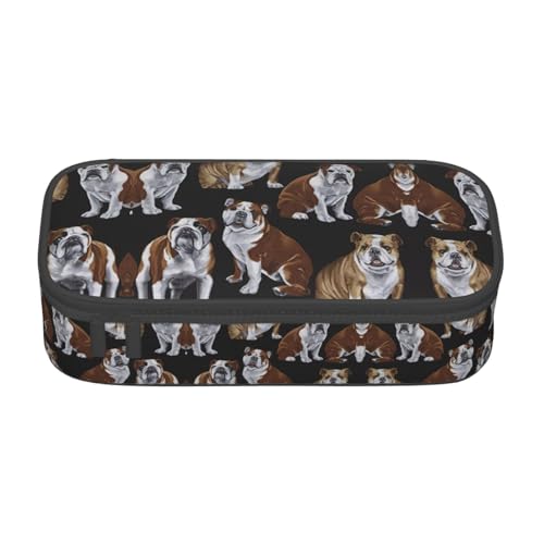 perangg Federmäppchen mit englischer Bulldogge, großes Fassungsvermögen, Stiftetasche, Schreibwaren-Organizer mit Reißverschluss, für Büro und Uni perangg Federmäppchen mit englischer Bulldogge, großes Fassungsvermögen, Stiftetasche, Schreibwaren-Organizer mit Reißverschluss, für Büro und Uni von perangg