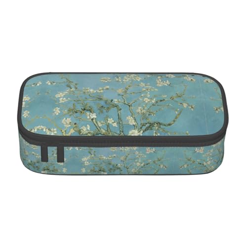 perangg Federmäppchen mit großem Fassungsvermögen, Kirschpflaumenblumen, Stifteetui, Schreibwaren-Organizer mit Reißverschluss, für Büro und Uni von perangg