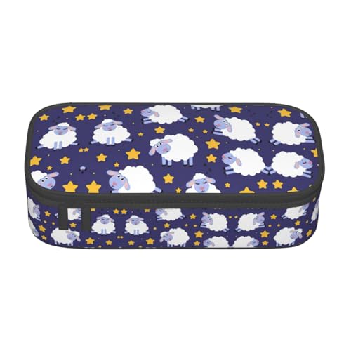 perangg Federmäppchen mit großem Fassungsvermögen, Schaf, Schreibwaren-Organizer mit Reißverschluss, für Büro und Uni von perangg