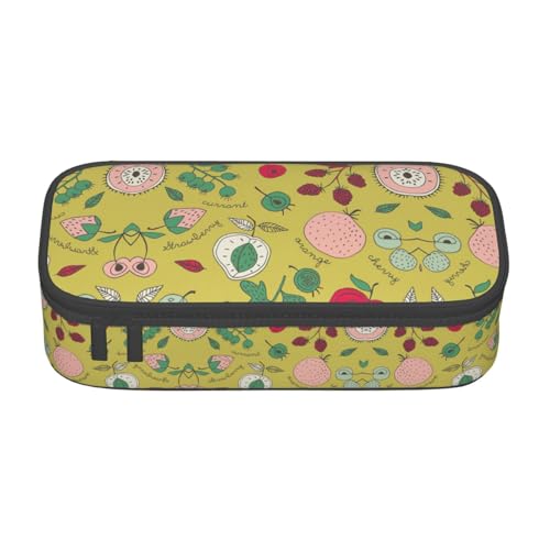 perangg Federmäppchen mit großem Fassungsvermögen, Sommerfrucht, Stifteetui, Schreibwaren-Organizer mit Reißverschluss, für Büro und Universität von perangg