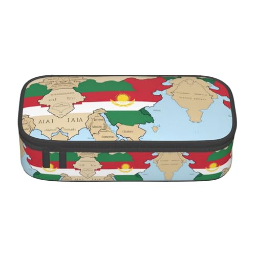 perangg Federmäppchen mit großer Kapazität, Motiv: Flagge Tadschikistan, Stiftetasche, Schreibwaren-Organizer mit Reißverschluss, für Büro und Universität perangg Federmäppchen mit großer Kapazität, Motiv: Flagge Tadschikistan, Stiftetasche, Schreibwaren-Organizer mit Reißverschluss, für Büro und Universität von perangg