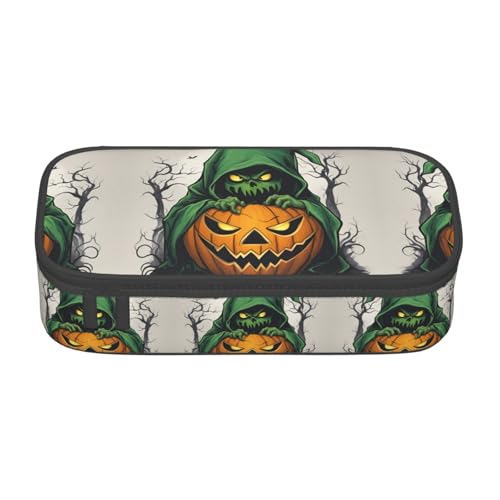 perangg Federmäppchen mit grünem Geist, Horror, Halloween, Kürbis, großes Fassungsvermögen, Stiftetasche, Schreibwaren-Organizer mit Reißverschluss, für Büro und Uni perangg Federmäppchen mit grünem Geist, Horror, Halloween, Kürbis, großes Fassungsvermögen, Stiftetasche, Schreibwaren-Organizer mit Reißverschluss, für Büro und Uni von perangg