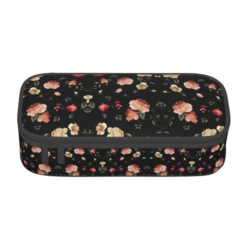 perangg Federmäppchen mit schönem Blumenmuster, großes Fassungsvermögen, Stifteetui, Schreibwaren-Organizer mit Reißverschluss, für Büro und Uni von perangg