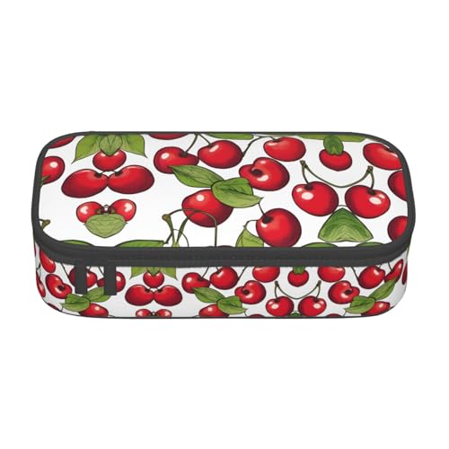 perangg Federmäppchen mit süßer roter Kirsche, großes Fassungsvermögen, Stiftetasche, Schreibwaren-Organizer mit Reißverschluss, für Büro und Universität perangg Federmäppchen mit süßer roter Kirsche, großes Fassungsvermögen, Stiftetasche, Schreibwaren-Organizer mit Reißverschluss, für Büro und Universität von perangg