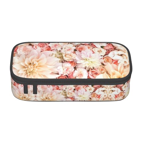 perangg Federmäppchen mit weißem Blumenmotiv, großes Fassungsvermögen, Schreibwaren-Organizer mit Reißverschluss, für Büro und Uni perangg Federmäppchen mit weißem Blumenmotiv, großes Fassungsvermögen, Schreibwaren-Organizer mit Reißverschluss, für Büro und Uni von perangg